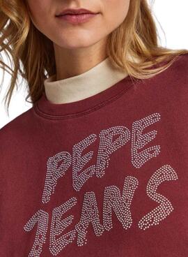 Sweatshirt Pepe Jeans Bailey Bordeaux für Damen