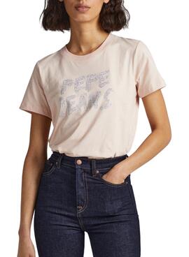 T-Shirt Pepe Jeans Bria Rosa für Damen