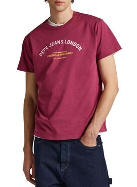 T-Shirt Pepe Jeans Waddon Rot für Herren