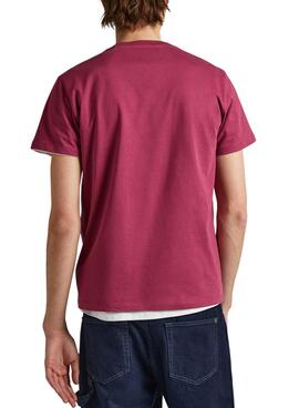 T-Shirt Pepe Jeans Waddon Rot für Herren