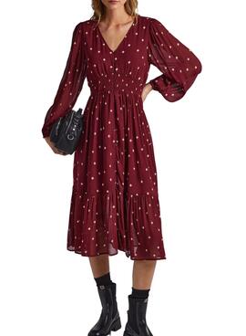 Kleid Pepe Jeans Gio Bordeaux für Damen