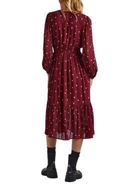 Kleid Pepe Jeans Gio Bordeaux für Damen