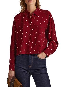 Hemd Pepe Jeans Gabesa Bordeaux für Damen