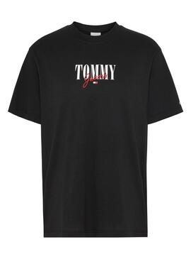 T-Shirt Tommy Jeans Essential Logo 1 Schwarz Damen