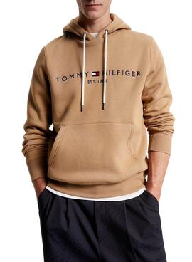 Sweatshirt Tommy Hilfiger Logo Hoody Braun Herren