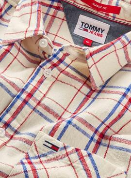 Hemd Tommy Jeans Check Pocket Beige Herren