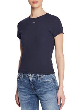 T-Shirt Tommy Jeans Essential Marineblau für Damen