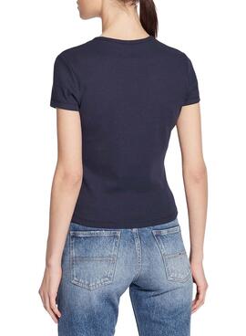 T-Shirt Tommy Jeans Essential Marineblau für Damen