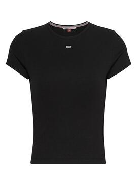 T-Shirt Tommy Jeans Essential Schwarz für Damen