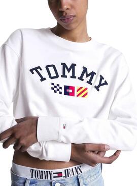 Sweatshirt Tommy Jeans Archive Weiss für Damen