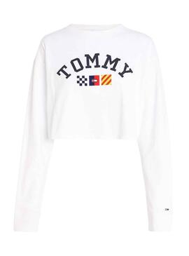 Sweatshirt Tommy Jeans Archive Weiss für Damen