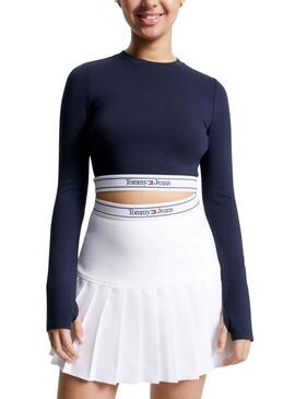 Crop Top Tommy Jeans Bund Marineblau Damen