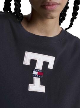 T-Shirt Tommy Jeans Modern Prep Schwarz für Damen