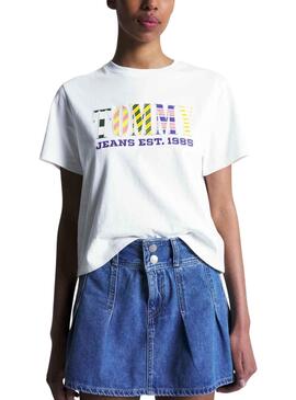 T-Shirt Tommy Jeans Classic Luxe 2 Weiss Damen