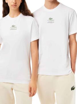 T-Shirt Lacoste Efecto 3D Weiss Herren Damen