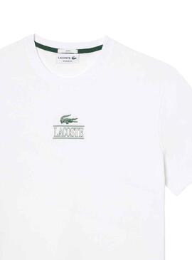 T-Shirt Lacoste Efecto 3D Weiss Herren Damen