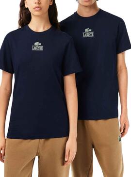 T-Shirt Lacoste Efecto 3D Marineblau Herren Damen