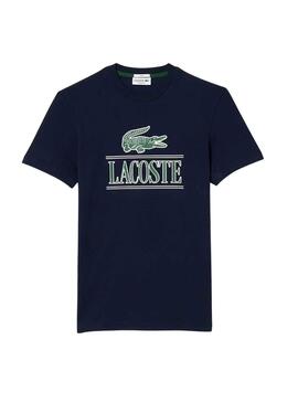 T-Shirt Lacoste fällt groß aus Marineblau Herren Damen