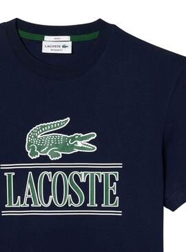 T-Shirt Lacoste fällt groß aus Marineblau Herren Damen