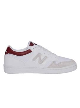 Sneakers New Balance 480 Weiss und Bordeaux
