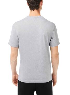 T-Shirt Lacoste Color Block Grau für Herren