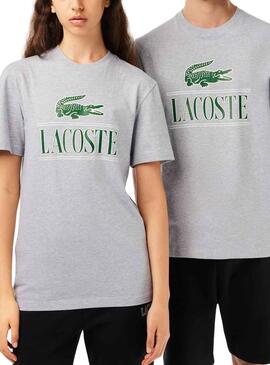 T-Shirt Lacoste Runs Large Grau Herren Damen