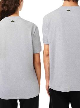 T-Shirt Lacoste Runs Large Grau Herren Damen