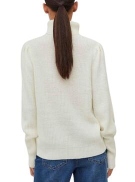 Pullover Vila Vilou Vilou New Rollneck Weiss Damen