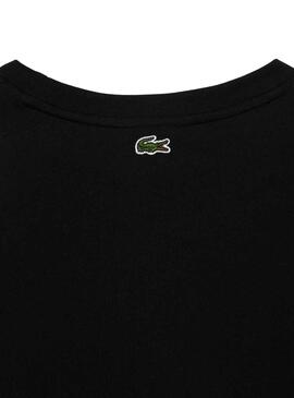 T-Shirt Lacoste Knitted Baumwolle Schwarz für Damen