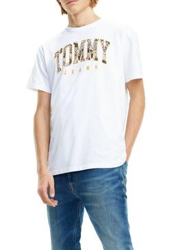 T-Shirt Tommy Jeans Logo Print Weiß Herren