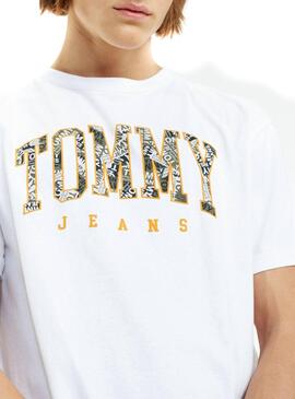 T-Shirt Tommy Jeans Logo Print Weiß Herren