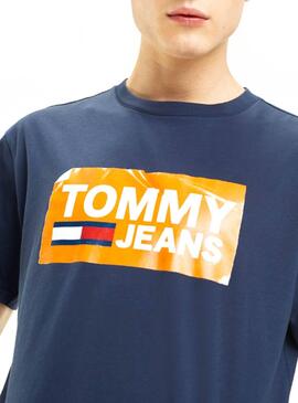 T-Shirt Tommy Jeans Scratched Marino Herren