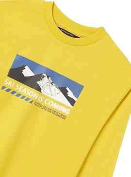 T-Shirt Mayoral Skisaison Gelb für Junge