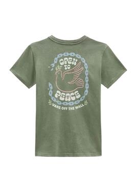 T-Shirt Vans Open bis Peace Grün für Damen