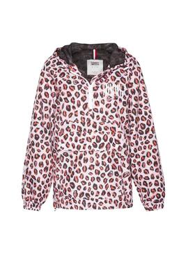 Jacke Tommy Jeans Leopard Print Rosa Damen