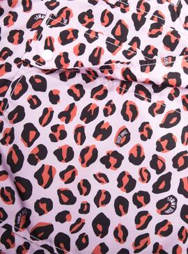 Jacke Tommy Jeans Leopard Print Rosa Damen