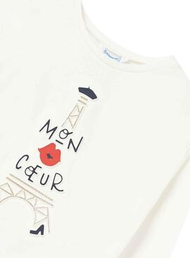 T-Shirt Mayoral Mein Herz Weiss für Mädchen