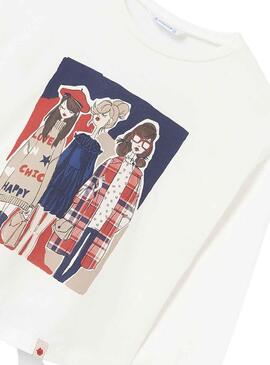 T-Shirt Mayoral Mädchens Weiss für Mädchen