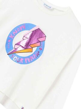 T-Shirt Mayoral Grafik Weiss für Mädchen