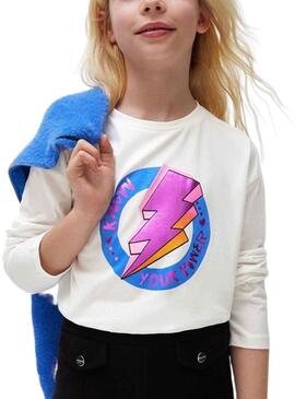 T-Shirt Mayoral Grafik Weiss für Mädchen