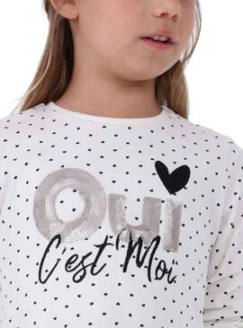 T-Shirt Mayoral Mini-Herzen Weiss für Mädchen