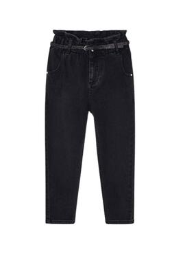 Hose Denim Mayoral Gürtel Schwarz für Mädchen