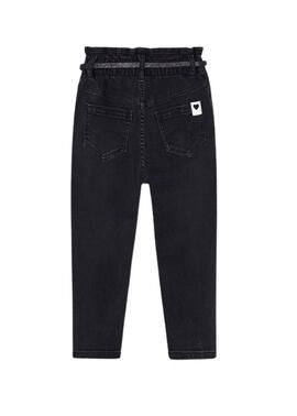 Hose Denim Mayoral Gürtel Schwarz für Mädchen