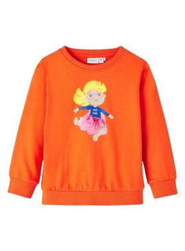 Sweatshirt Name It leila Orange für Mädchen