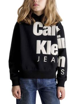 Sweatshirt Calvin Klein Blown Up Schwarz für Mädchen