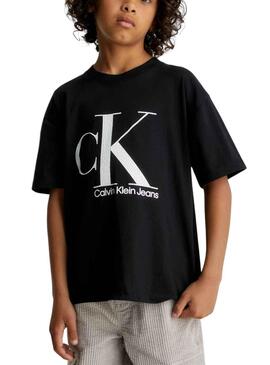 T-Shirt Calvin Klein Marble Schwarz für Junge