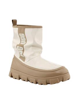 Stiefelettes UGG Classic Brellah Mini Beige für Damen