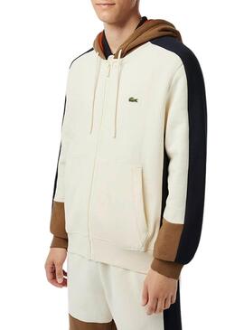 Sweatshirt Lacoste Farbe Block Weiss Herren