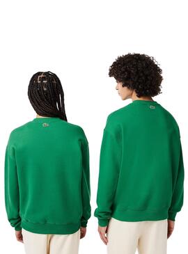 Sweatshirt Lacoste Loose Fit Grün für Herren Damen