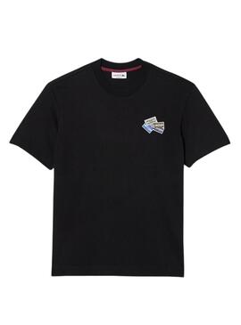 T-Shirt Lacoste Knitted Grueso Schwarz für Herren